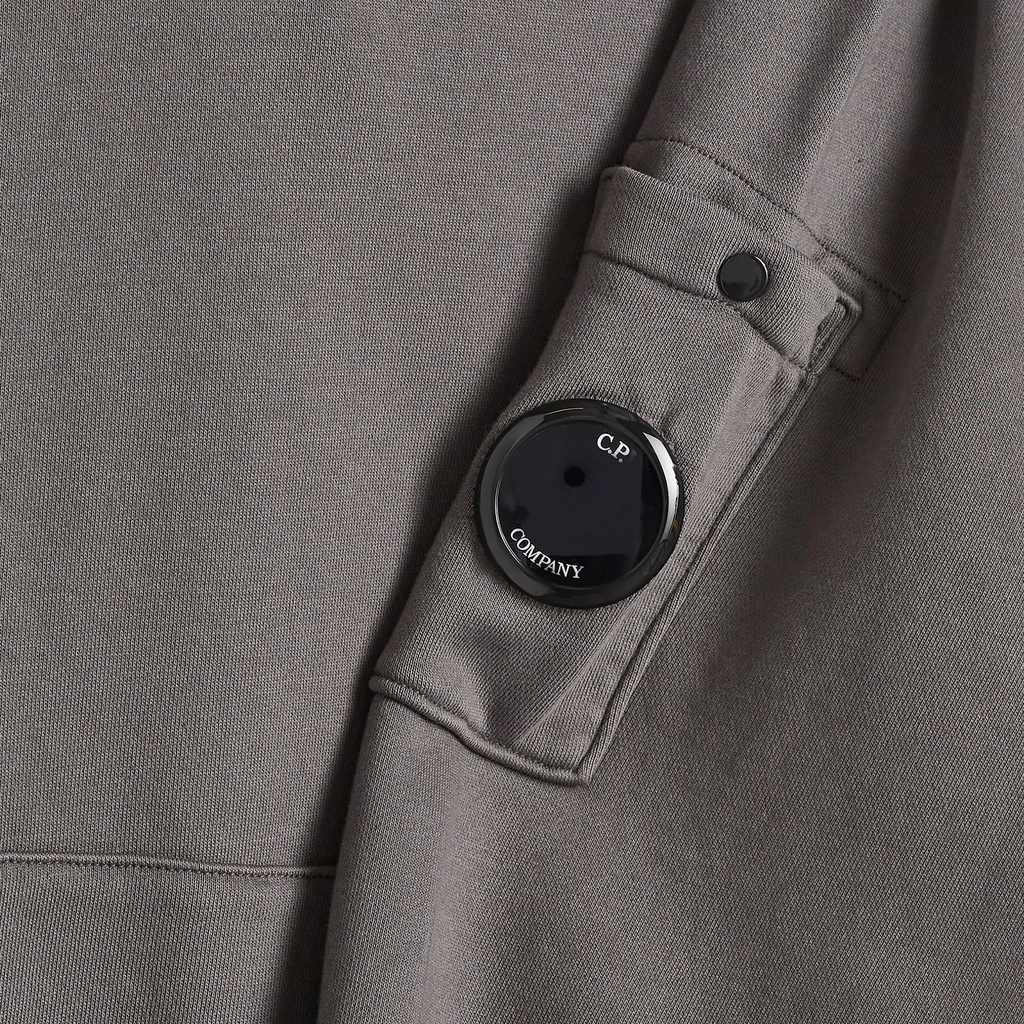 CP Company Men's Diagonal Fleece Resist Dyed Hoodie Smoked Pearl